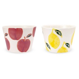 J-kitchens Kobosho Sho~ Fresh Art Y Cup, Medium, Pair (Apple, Lemon), Hasamiyaki, Made in Japan