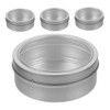 Ciieeo 4pcs Magnetic Spice Jars: 9cm/3.54" Diameter Stainless Steel Grains