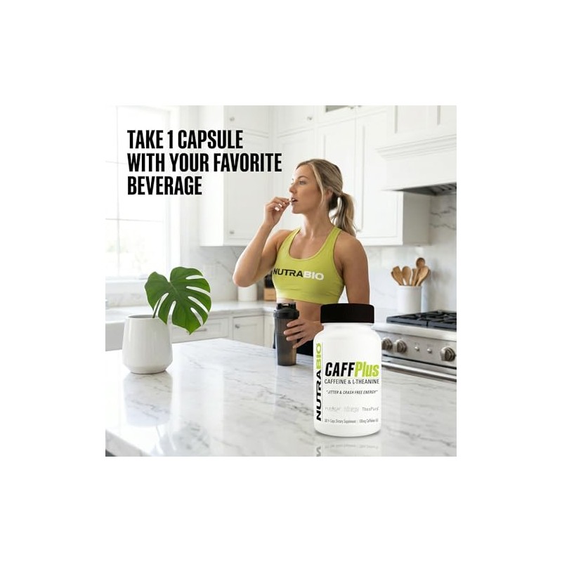 Nutrabio - CaffPlus - Cafeina de Doble Fuente con 200