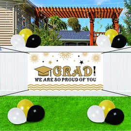 Graduation Banner for Class of 2021, 70 * 40 in, Fabric Congrats Grad Banner Graduation Banner Party Supplies Photo Prop/Booth Backdrop,2021 Graduation Decorations Indoor/Outdoor