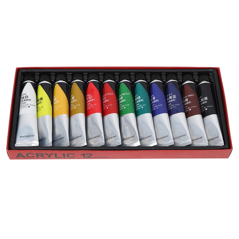 12 Color Acrylic Paint Set Hand Painted Wall Painting Pigment