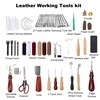 Dorhui Leather Working Tools Kit with Custom Storage Bag Leather