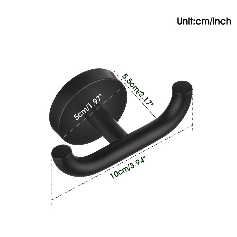 Gudetap Black Hook and Towel Hook Set, Bathroom Towel Hooks,