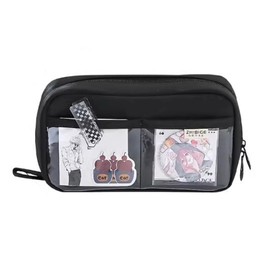 Pen Pouch, Large Capacity, Pen Case, Pencil Case, Simple, Handbag, Stylish, Pen Holder, 5 Compartments, Cute, Storage Bag, Stationery, Clear Front Pocket, Stationery Case, Boys and Girls, Elementary