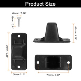 sourcing map 4Pcs Luggage Replacement Pads, Plastic Luggage Stand Feet Stud, Suitcase and Travel Gear Bottom Side Accessories with with Screws, Nuts and Washers, Black (91x38x45mm)
