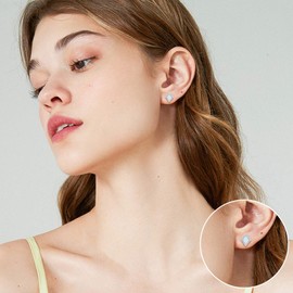 Opal Earrings Hypoallergenic Stud Earrings Silver 925 Jewellery Gift Birthday Graduation Anniversary Christmas for Women Girls Children, Sterling Silver, Opal