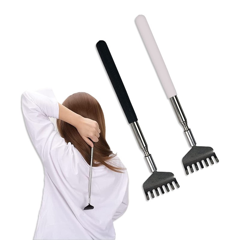 2 Piece Portable Extendable Back Scratcher, Telescopic Scratcher Bear Claw