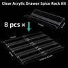 MIUKAA Acrylic Spice Drawer Organizer, 4 Tier - 8 Pack