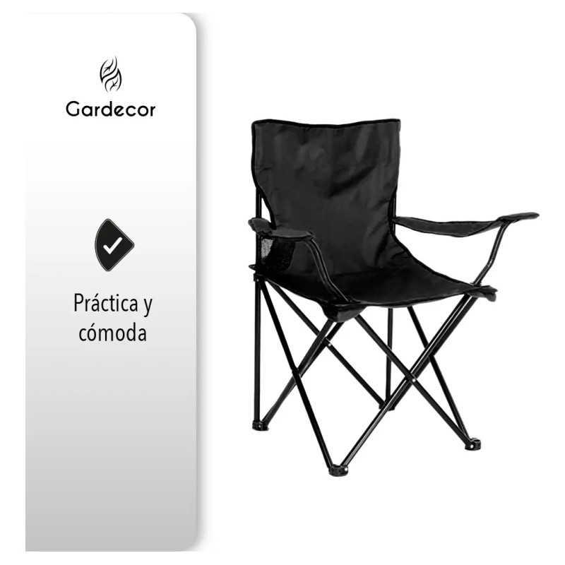 Silla Plegable Playa Camping Incluye Funda Y Portavaso
