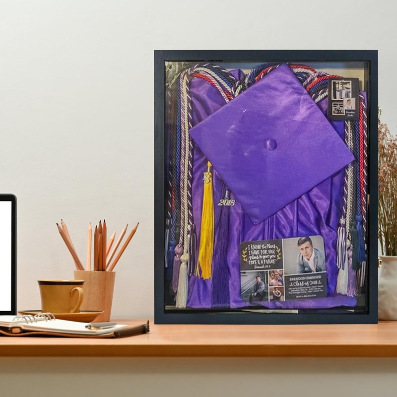 Hodeframe 17x21 Graduation Shadow Box Frame for Cap Gown Diploma
