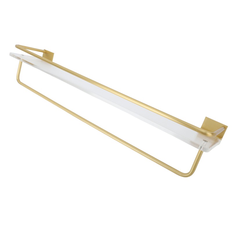 Bathroom Towel Rack Holder Acrylic Wall Mounted Hanging Storage Shelf