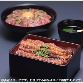 J-kitchens Tendon Heavy Eel Box, Black Inner Vermilion (Lid), ABS Resin, 8.3 x 5.8 x 3.1 inches (21 x 14.8 x 8 cm), Made in Japan