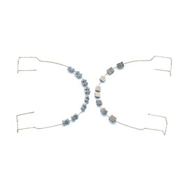 TTKBHHQ-Metal bracket and orthodontic strap set, 1 set of props with metal wires for orthodontists to explain, props set for dental students to practice, temporary dental decorations. (blue)