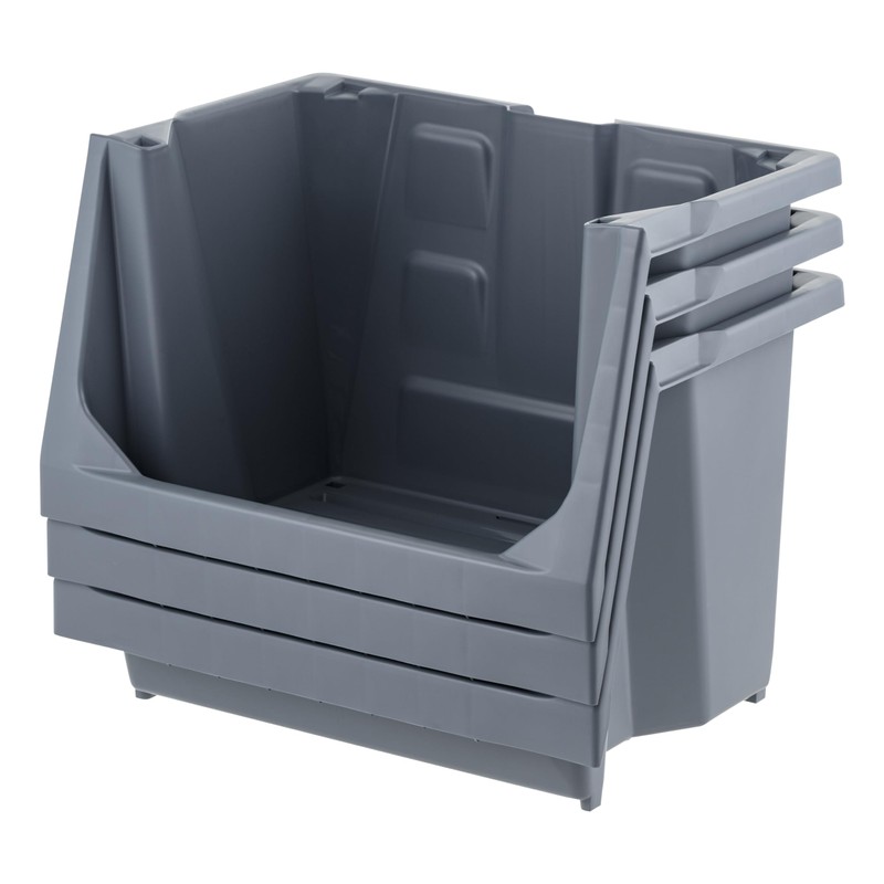 IRIS USA Stackable Storage Bins Open Front, Medium - 3