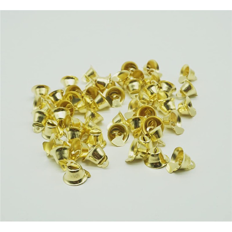 Tinwai Bells Gold Hanging Ornaments for Christmas Crafts, 30 Pieces,