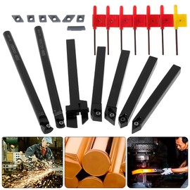 Lathe Bite 0.3 inch (21 PCS) 0.3 inch (8 mm) Carbide Lathe Tool Small Self-made Lathe Turning Tool Cutting Tool Precision Abrasion Resistant Small Lathe Tool Desktop Lathe Cutting Tip for DIY Lathe