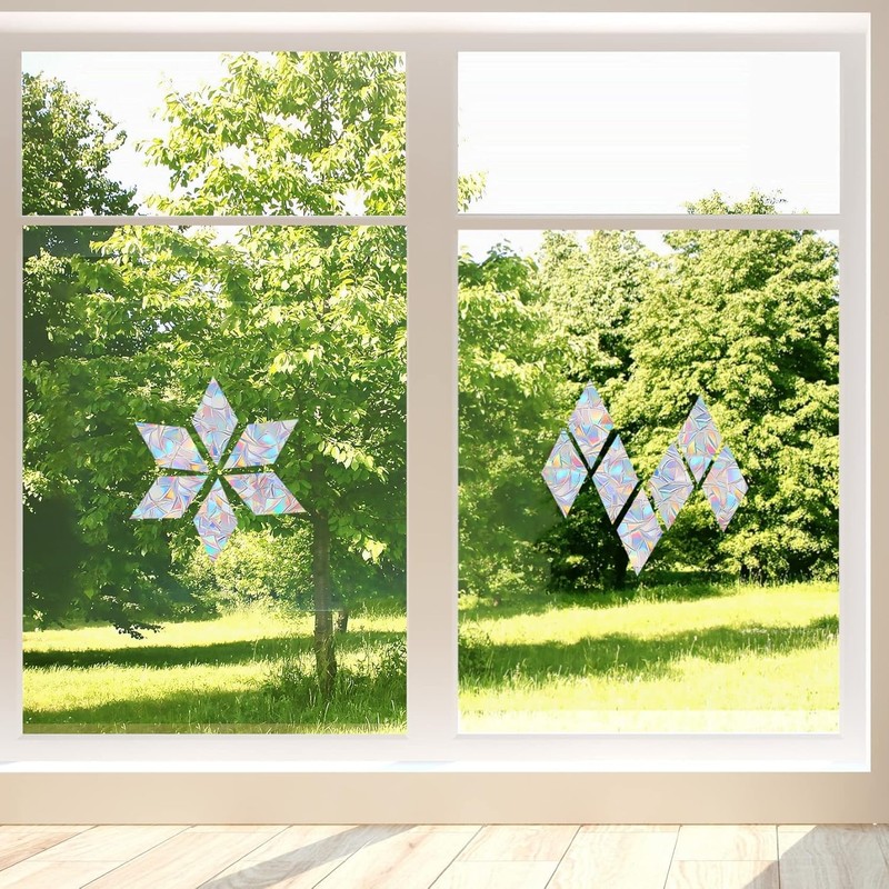 75Pcs Rhombus Window Stickers Prevent Birds from Hitting Windows, 3