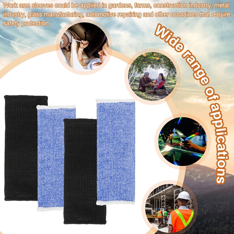 Neer 4 Pair Protective Arm Sleeves for Thin Skin Anti-Cut