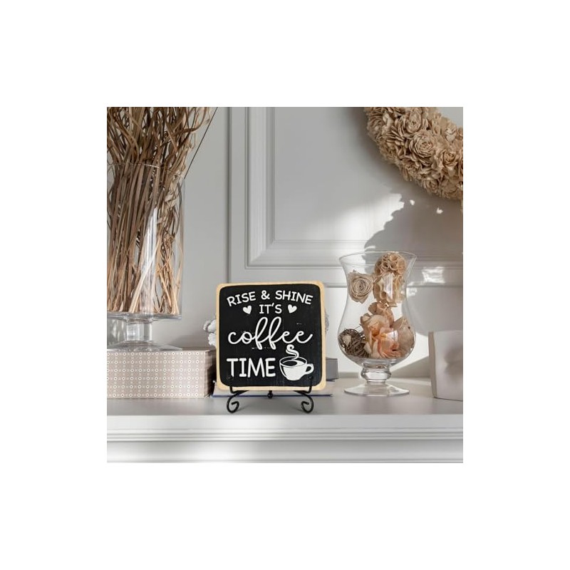 Farmhouse Coffee Bar Sign, Rise & Shine It's Coffee Time,