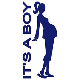 It is a Boy Message Pregnant Woman on Board Car Window Vinyl Decal Sticker (IB-01) (Blue, 7 inches x 3.1 inches)
