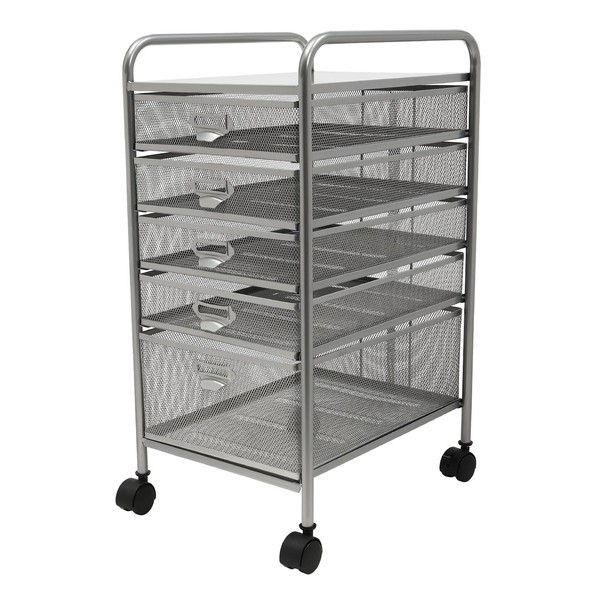 Utility Cart Organizer with 5 Drawers, Freestanding Rolling File Cabinet