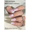 Semi Cured Gel Nail Strips,French Strips, Glitter 20pcs Stick On