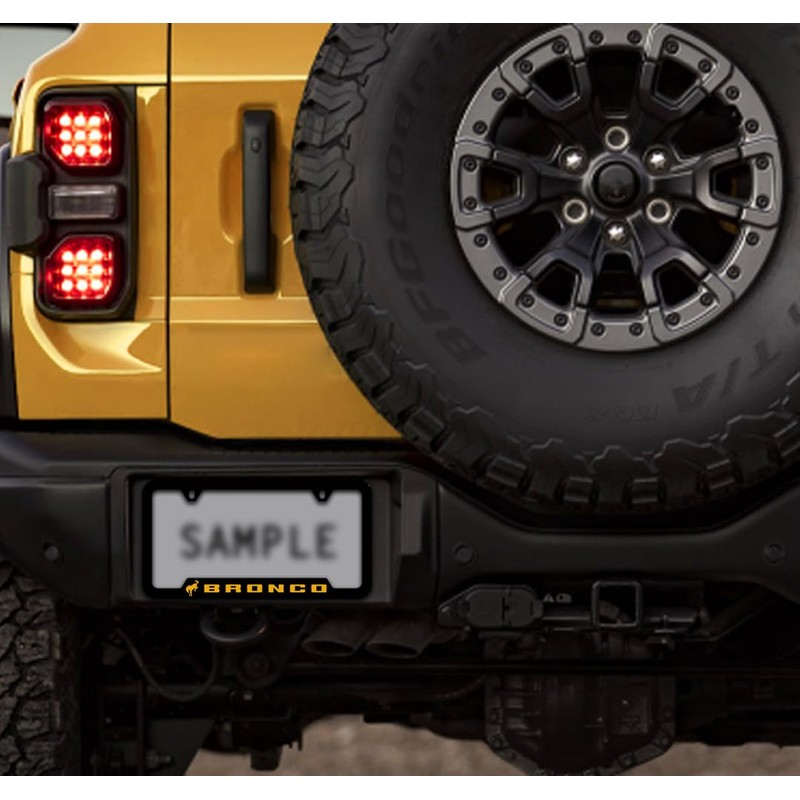 Ford Bronco UV Printed License Plate Frame - Orange