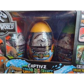 ToyMonster 3 Pack Jurassic World Captivz Color Change Dinos in Slime Eggs