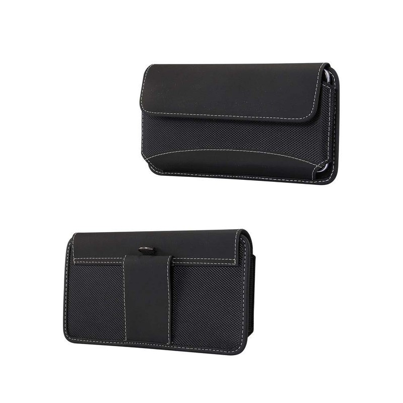 DFV mobile - Belt Case Cover Horizontal Leather & Nylon
