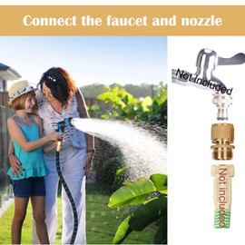 Uni-Fine 4 Pieces 3/4 Inch Garden Hose Quick Connector Brass Quick Hose End Connector Garden Hose Nozzle Connect Kit for Kitchen Garden Outdoor Hose Pipe Tool