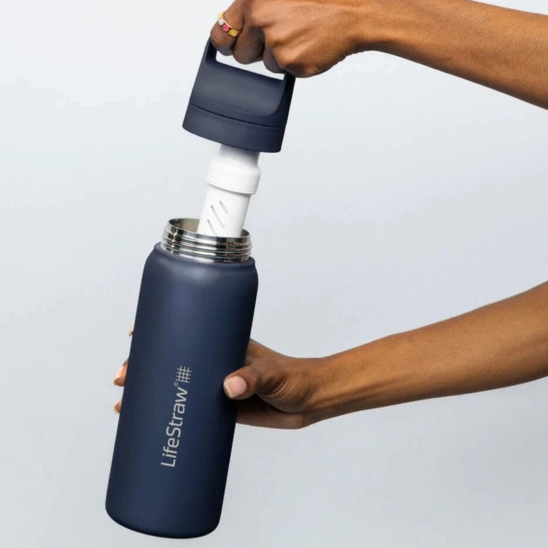 LifeStraw Go 2.0 Stainless Steel Water Filter Bottle 700ml, Aegean