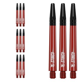 RUTHLESS Sting | Polycarbonate Dart Shafts Solid Red with Black Aluminium Top, Medium 49mm,3 Set of 3 Stems (3XS1766)