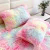 chovy Faux Fur Rainbow Twin Sheet Set with Extra Soft