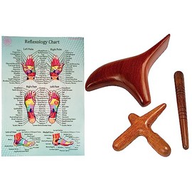 Massage Tool Sets with Table for Professionals, Foot and Hand Massage, Wooden Stick, Reflexology (SET F (Bird))