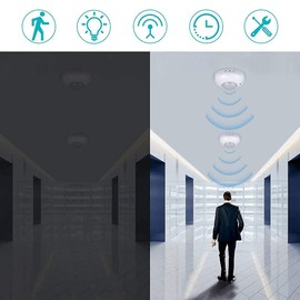 Motion Sensor 360 Degree Ceiling, Akozon Ceiling Mount Motion Sensor, Infrared Motion Sensor, Activity Sensor, 360° Working Field, IP20 Waterproof, 6 m PIR LED Ceiling Light Sensor (White)