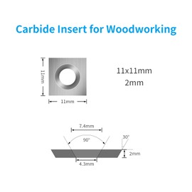 DEEFIINE 11X11mm Square Carbide Inserts for Woodworking(10 pcs)