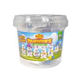 Build Buddiez Bunnies Craft Kits 6 Pack Party Bucket - Build, Play, and Display 6 Cute Bunny Rabbit Characters, Great for Easter Baskets, Birthdays, Loot Bags & Events, for Boys and Girls