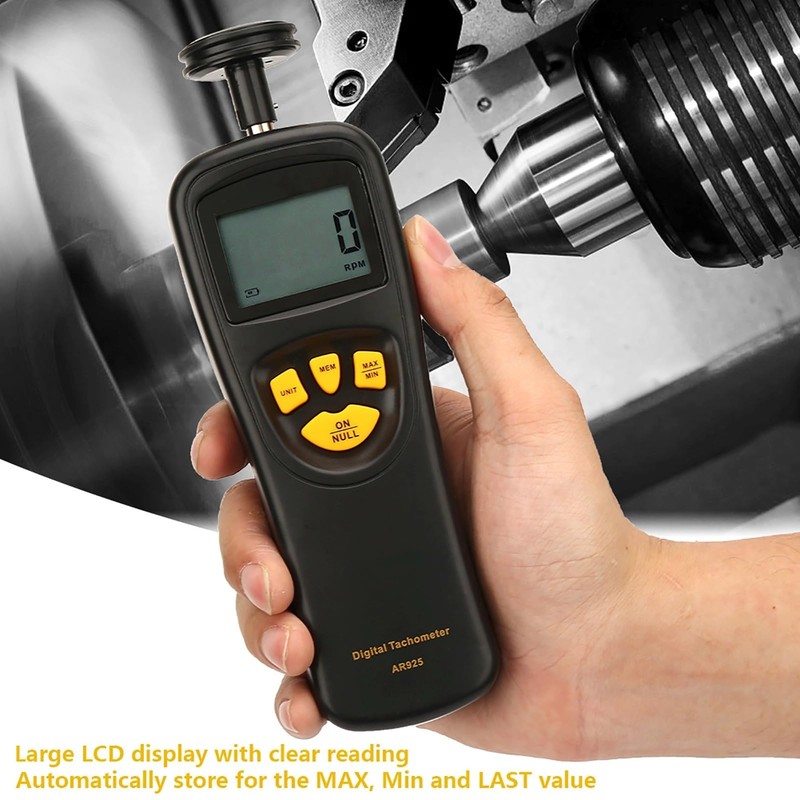 Digital Tachometer Motor Tachometer RPM Meter Tach Speedometer 0.5~19999RPM AR925