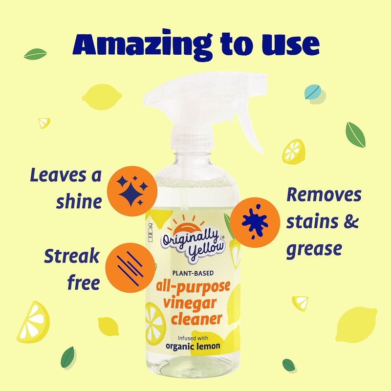 Originally Yellow Lemon Vinegar All Purpose Cleaning Spray | Distilled