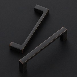 Ravinte 10 Pack Solid 4 Inch Kitchen Square Cabinet Handles Oil-Rubbed Bronze Cabinet Pulls Drawer Pulls Kitchen Cabinet Hardware Kitchen Handles