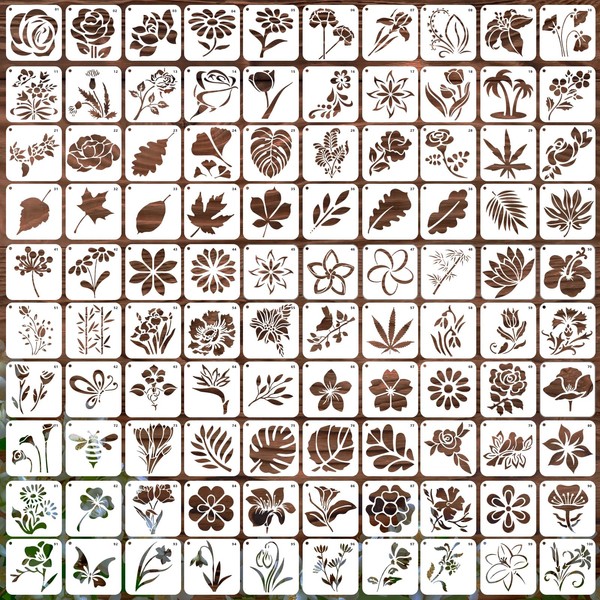 SRIZIAN Small Stencils Set, 7.6 x 7.6 cm, Reusable Stencils,