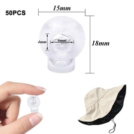 Sctmda Cord Locks Transparent Pack of 50 Cord Clamp Small Cord Stopper Plastic Round Cord Stopper Slide Cord Clamp Single Hole for Ropes Backpack, transparent