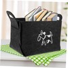 CAXUSD Felt Toy Storage Box for Pets Dual Handle Organizer
