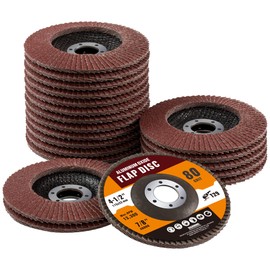 Shawya 20 Pack Aluminum Oxide Flap Discs 4 1/2 for Angle Grinder 80 Grit 7/8” Arbor Flapper Wheel for Wood and Metal Sanding, T29