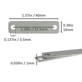 StayMax Metal Engraving Blanks Stamping Blanks 304 Stainless Steel Rectangle Blank Tags with 2 Holes 25 PCS 4cm*1cm