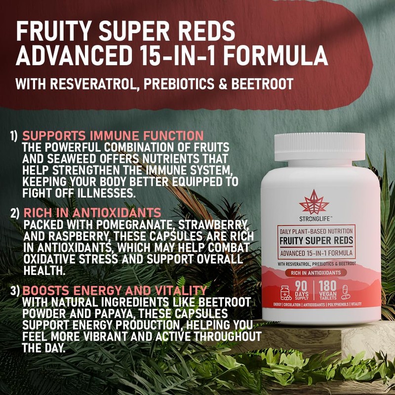Super Reds Supplement Tablets – 9300mg per Serving – 180
