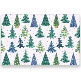 WRAPAHOLIC 50 Sheets Christmas Paper Placemats Set - 11 x 17 Inch Disposable Placemats Watercolor Christmas Tree Table Mats for Dining Table Setting Holiday Party Supplies