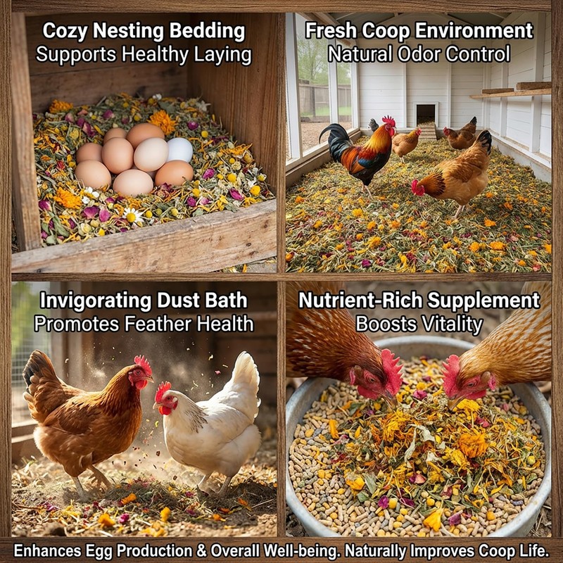 MAQIHAN 15oz Chicken Nesting Herbs - Dried Herbs for Laying