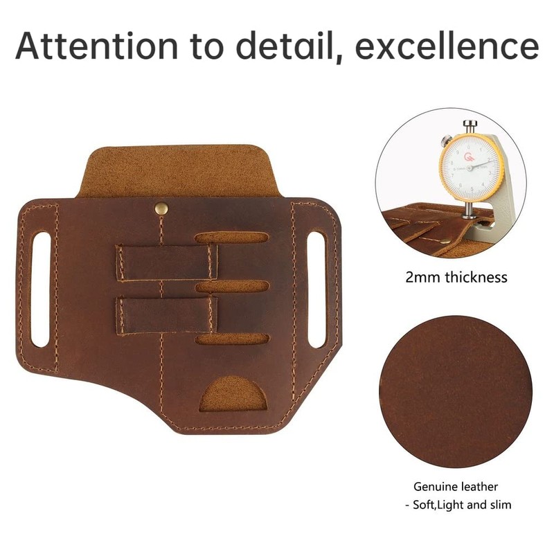 SSDH Tactical Tool Belt Multifunctional Leather Tool Belt Key Flashlight