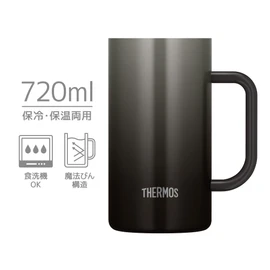 Thermos JDK-721C BK Vacuum Insulated Jug, 24.3 fl oz (720 ml), Black, Dishwasher Safe, Magic Bottle Structure, Hot and Cold Retention
